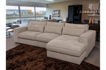 Blaricum 2 Zits + Longchair in taupe – kleurimpressie