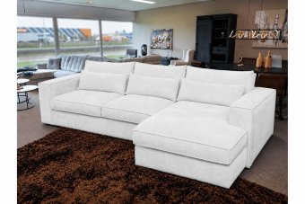 Blaricum 2 Zits + Longchair in wit – kleurimpressie