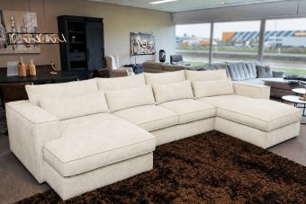 Blaricum Longchair + 2 + Longchair in creme – kleurimpressie