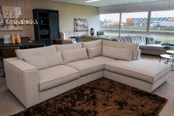 Blaricum Ottomaan in ribstof – materiaalimpressie