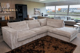 Blaricum Ottomaan in velvetstof – materiaalimpressie