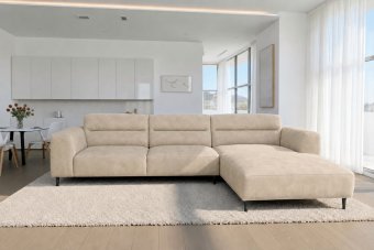Bloemendaal 2 Zits + Longchair in beige – kleurimpressie