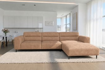 Bloemendaal 2 Zits + Longchair in bruin – kleurimpressie
