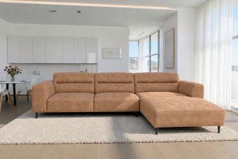 Bloemendaal 2 Zits + Longchair in cognac – kleurimpressie
