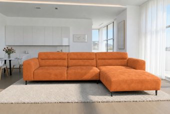 Bloemendaal 2 Zits + Longchair in oranje – kleurimpressie
