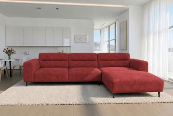 Bloemendaal 2 Zits + Longchair in rood – kleurimpressie