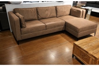 Borne Longchair in bruin – kleurimpressie