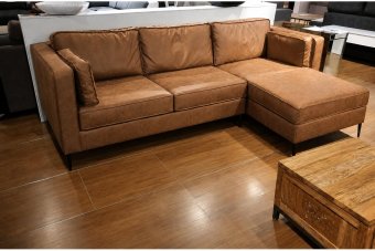 Borne Longchair in cognac – kleurimpressie