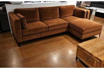 Borne Longchair in velvetstof – materiaalimpressie