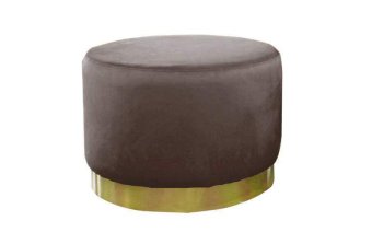 Bruine Poef Lexmond 60x45cm met spiegelrand – A-meubel