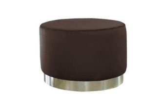Bruine Poef Lexmond 45x51cm met spiegelrand – A-meubel