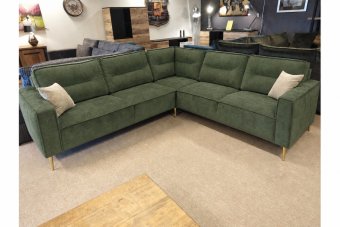 Capelle 2.5 + Haakse Hoek + 2.5-Zits in groen – kleurimpressie