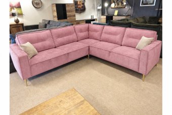 Capelle 2.5 + Haakse Hoek + 2.5-Zits in roze – kleurimpressie
