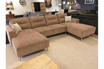 Capelle Longchair + 2 + Longchair in bruin – kleurimpressie