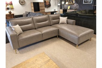 Capelle Longchair in leer – materiaalimpressie