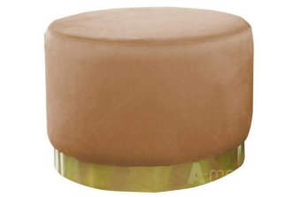 Cognac Poef Lexmond 80x47cm met spiegelrand – A-meubel