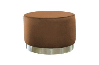 Cognac Poef Lexmond 45x51cm met spiegelrand – A-meubel