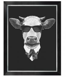 Portrait of cow in suit