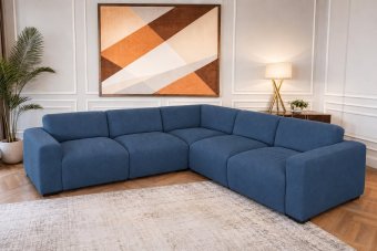 Delft 2 Zits + Hoek + 2 Zits in blauw – kleurimpressie