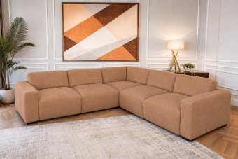 Delft 2 Zits + Hoek + 2 Zits in cognac – kleurimpressie