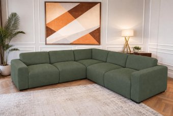 Delft 2 Zits + Hoek + 2 Zits in groen – kleurimpressie