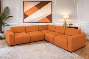 Delft 2 Zits + Hoek + 2 Zits in oranje – kleurimpressie