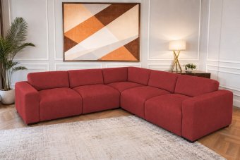 Delft 2 Zits + Hoek + 2 Zits in rood – kleurimpressie