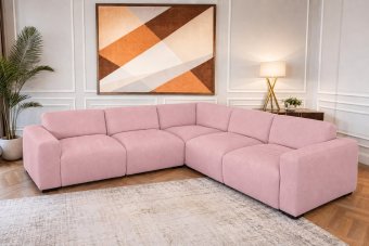 Delft 2 Zits + Hoek + 2 Zits in roze – kleurimpressie