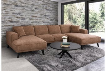 Den Haag Longchair + 2 Zits + Longchair in bruin – kleurimpressie