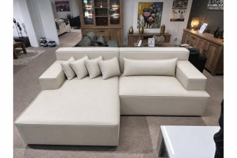 Domburg Loungebank in kunstleer – materiaalimpressie