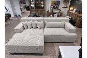 Domburg Loungebank in ribstof – materiaalimpressie