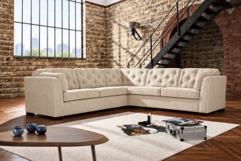 Dordrecht 2 + Hoek + 2 Zits in beige – kleurimpressie
