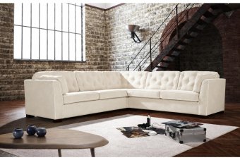 Dordrecht Hoekbank in creme – kleurimpressie