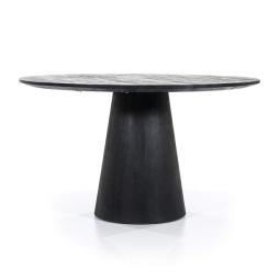 Eettafel Aron Rond - 130cm - Zwart - 95657