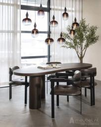 Eettafel Bobbie - 215cm - Zwart/Bruin - 96249