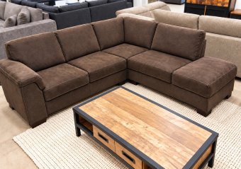 Cognac bank Elsen · 2 Zits + Ottomaan 237cm – A-meubel