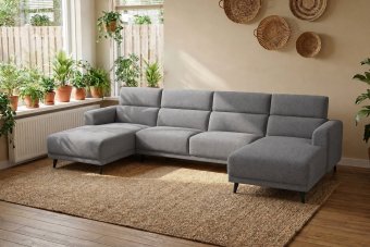 Enschede Longchair + 2.5 Zits + Longchair in grijs – kleurimpressie