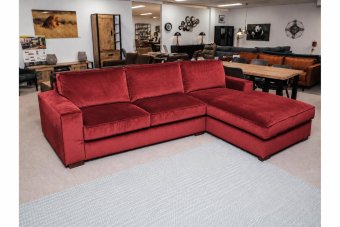 Follega 2 Zits + Longchair in rood – kleurimpressie