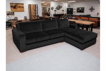 Follega 2 Zits + Longchair in zwart – kleurimpressie
