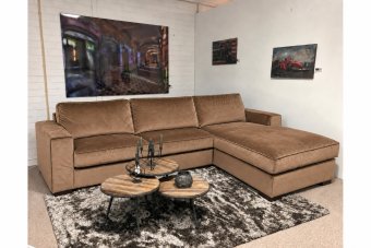 Frederiksoord 2 Zits + Longchair in bruin – kleurimpressie