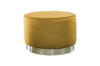Gele Poef Lexmond 45x51cm met spiegelrand – A-meubel