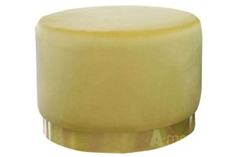 Gele Poef Lexmond 80x47cm met spiegelrand – A-meubel