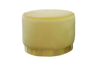 Gele Poef Lexmond 60x45cm met spiegelrand – A-meubel