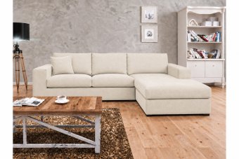 Gouda 2 Zits + Longchair in creme – kleurimpressie