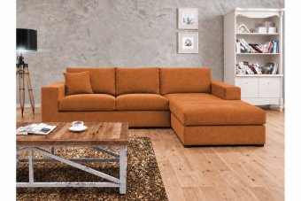 Gouda 2 Zits + Longchair in oranje – kleurimpressie