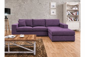 Gouda 2 Zits + Longchair in paars – kleurimpressie