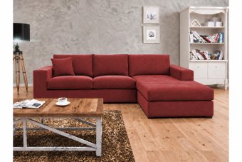 Gouda 2 Zits + Longchair in rood – kleurimpressie