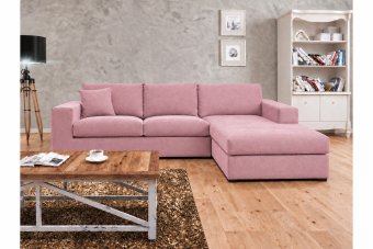 Gouda 2 Zits + Longchair in roze – kleurimpressie