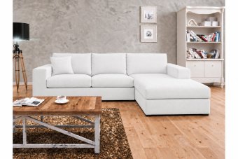Gouda 2 Zits + Longchair in wit – kleurimpressie