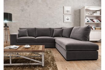 Gouda Ottomaan in velvetstof – materiaalimpressie